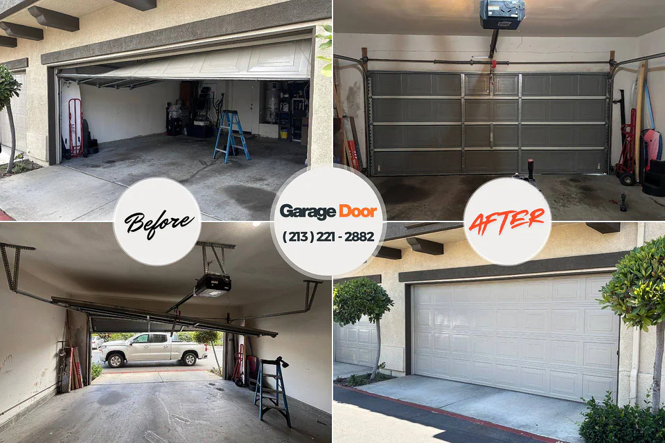 Before and after: garage door repair Waipio Acres, HI